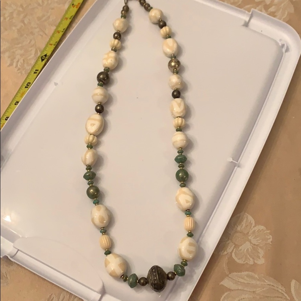 Long large bead necklace